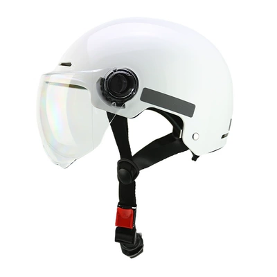 Customized Electric Vehicle Helmets for Men and Women, Motorcycle Riding Helmets, Half Helmets, 3C Certified Winter Electric Vehicle Safety Helmets Wholesale (Motosiklet kaskı (dəbilqə)) - white-l