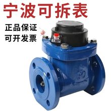 宁波牌水表大口经国标可拆水平螺翼式法兰水表LXLC50-500防冻耐压
