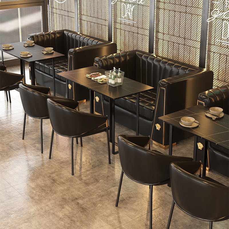 Bar de estilo industrial retro mesa y silla de café combinación de bar sofá bar restaurante occidental restaurante de catering tarjeta asiento comercial