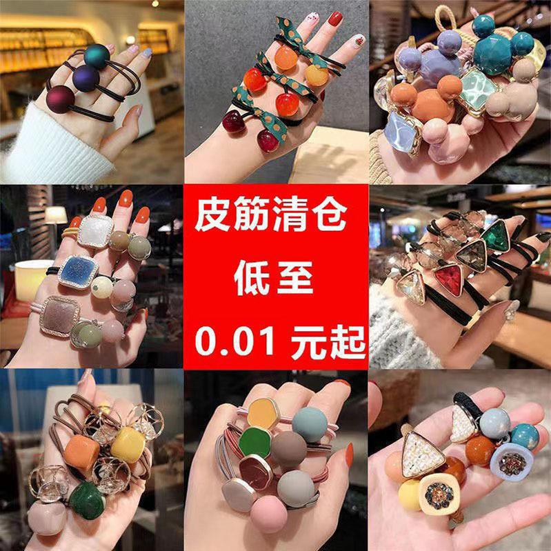 Elástico joyas de cabello de moda con frijoles frescos M anillo de cereza cuerda de cabello al por mayor de la banda de goma cabeza de 100 bolas de cabello rojo una variedad de alta elástica