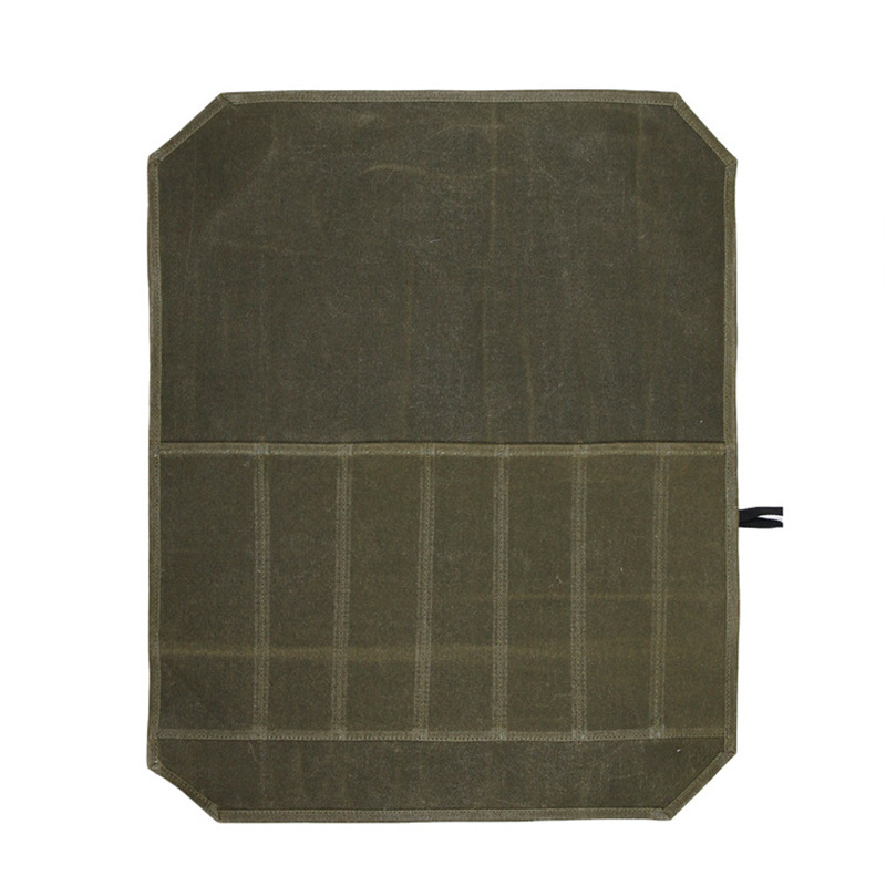 Acampar al aire libre picnic portátil cuchillo bolsa de cocina cuchillo rollo bolsa portátil cera lienzo impermeable utensilios de cocina bolsa de almacenamiento