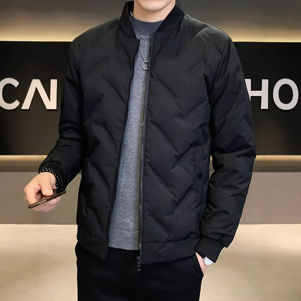 Abajo chaqueta para hombres 2023 invierno nuevo corto ligero soporte collar suelto blanco pato abajo cálido abrigo de moda para hombres