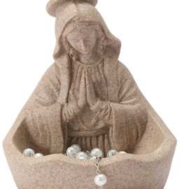 跨境砂岩树脂工艺品圣母虔诚圣像装饰碗家居软装装饰摆件创意礼品