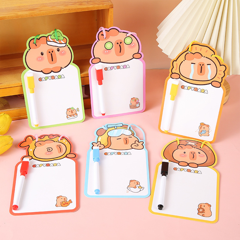 Kapibala Erasable Creative Cartoon Desktop Message Writing Board Student Double-Sided Graffiti Drawing Board Toys Wholesale