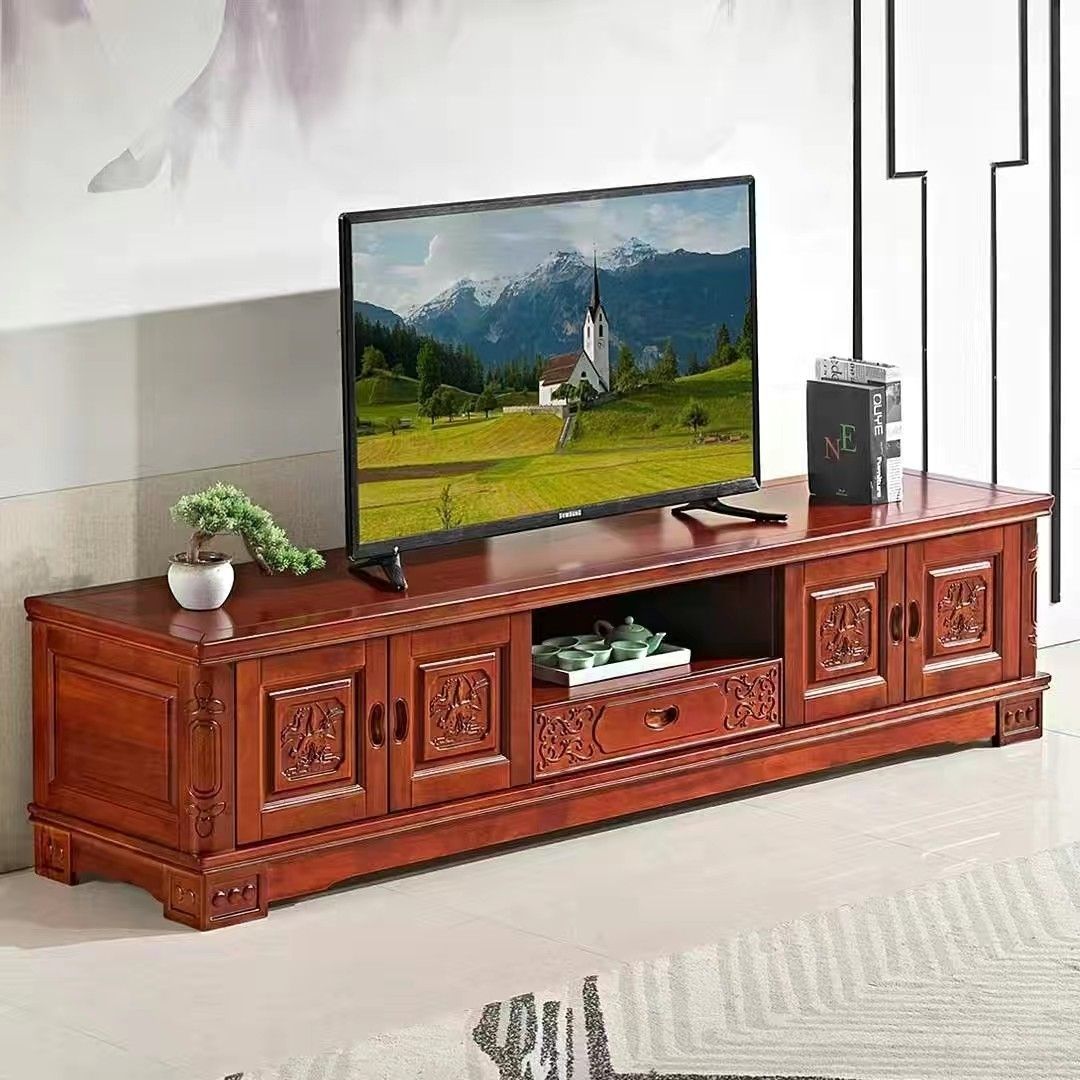 电视柜清仓香樟木实木电视机柜加高落地柜客厅卧室组合柜新款