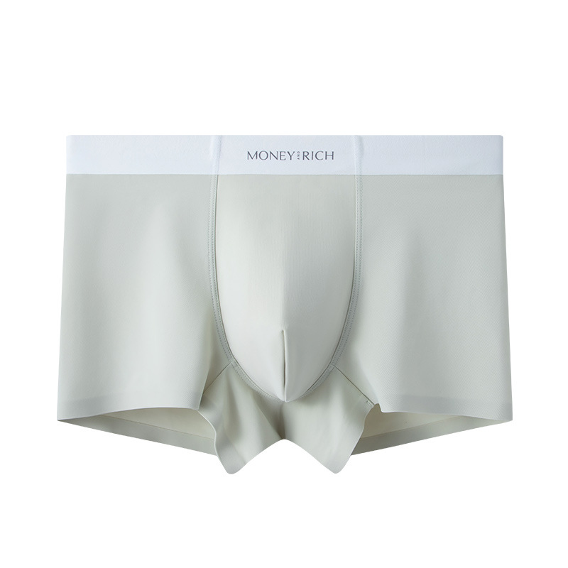 Procesamiento de ropa interior de seda de hielo para hombres personalizados, alta rama, agradable para la piel, suave 7A, antibacteriano, entrepierna interior, pantalones cortos de color sólido
