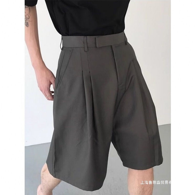 Summer Versatile Men's Loose Wide-Leg Shorts, Trendy Korean Style Bermuda Casual Shorts