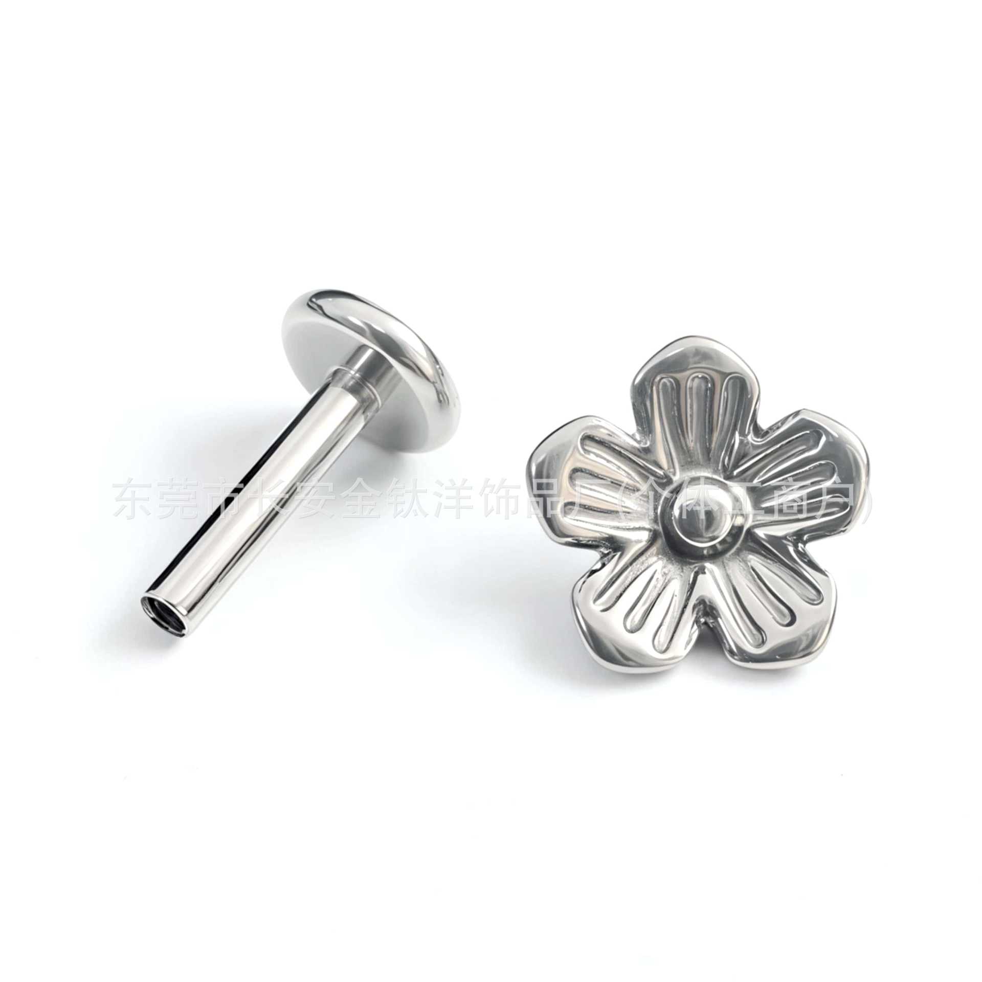Pointed titanium steel lip stud product view