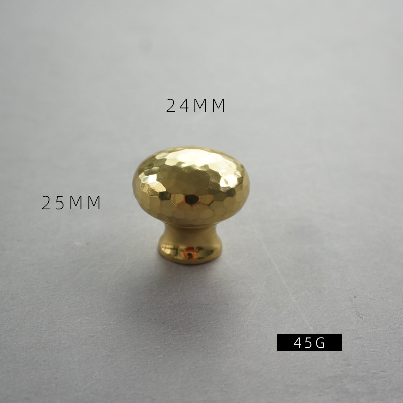 Manija de latón martillado moderno minimalista gabinete cajón armario puerta zapato gabinete de lujo luz oro cobre puro mango largo