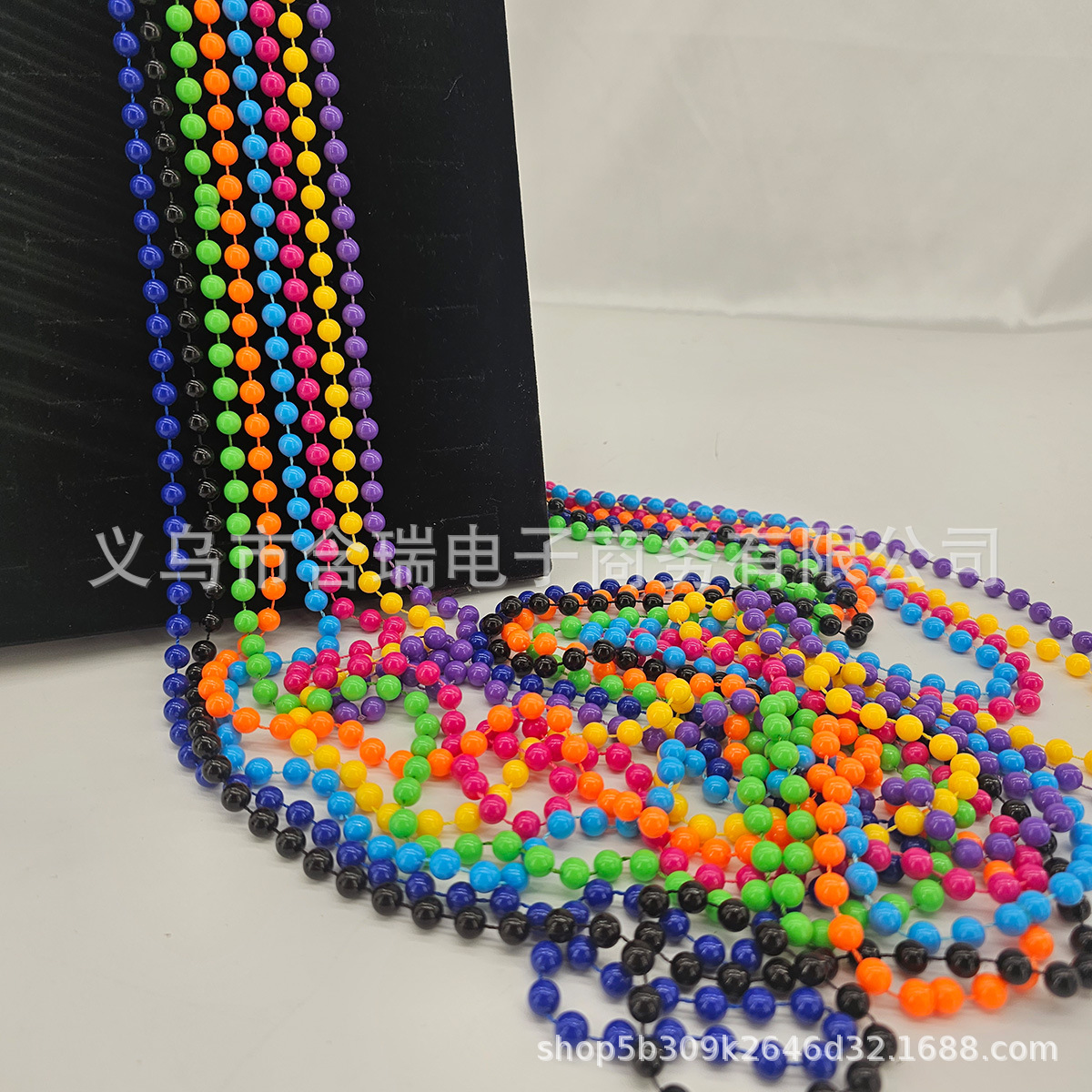 1980s舞会派对节日服饰配饰项链连线珠霓虹塑料150cm多色荧光项链
