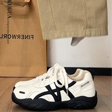 牛皮版~厚底内增高真皮德训鞋女2025秋冬新款阿甘运动休闲板鞋