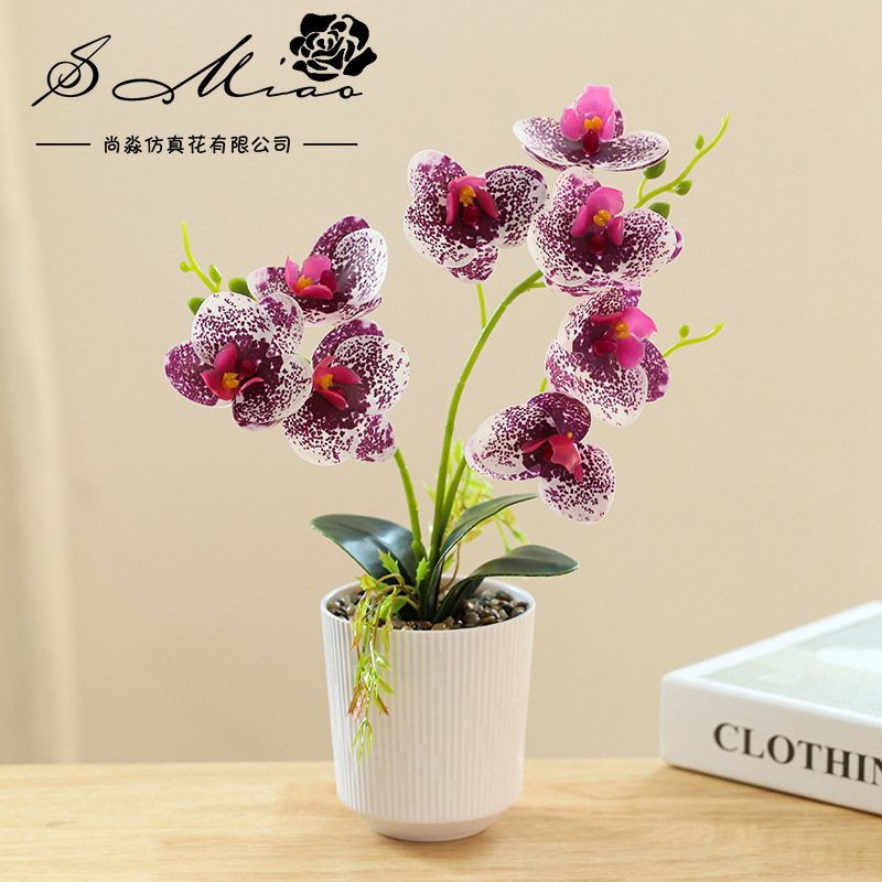 Flores falsas 3D impresión de película tri-ocho flores mariposa orquídea bonsai imitación de flores fabricantes de decoración de moda directa image 12