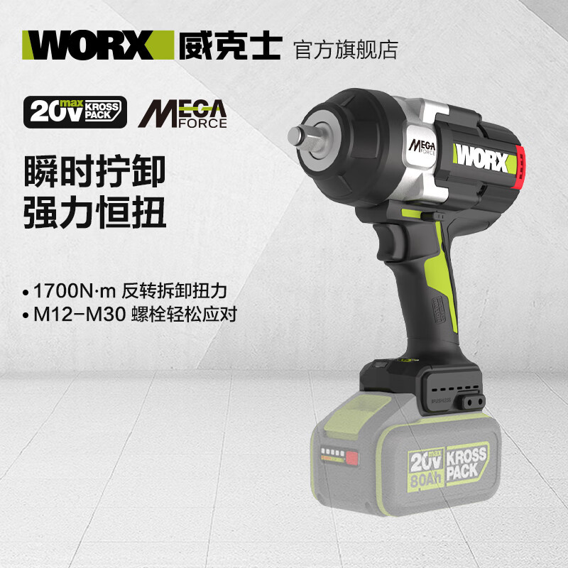 WIX 20V1300Nm Llave de impacto de litio sin escobillas de alto par WHB33.9