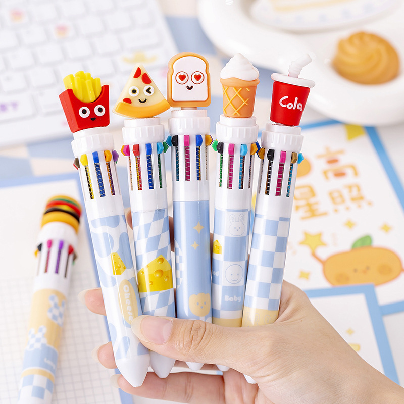 Children's cartoon creative ballpoint pen, simple fast-food burger fries doodle pen, palm pen, reward learning supplies