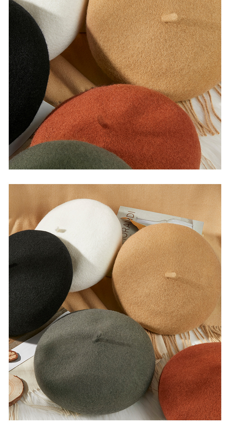 The British retro woolen bud hat for women in autumn and winter is a versatile Korean style and a cute Japanese painter hat trend pic 16