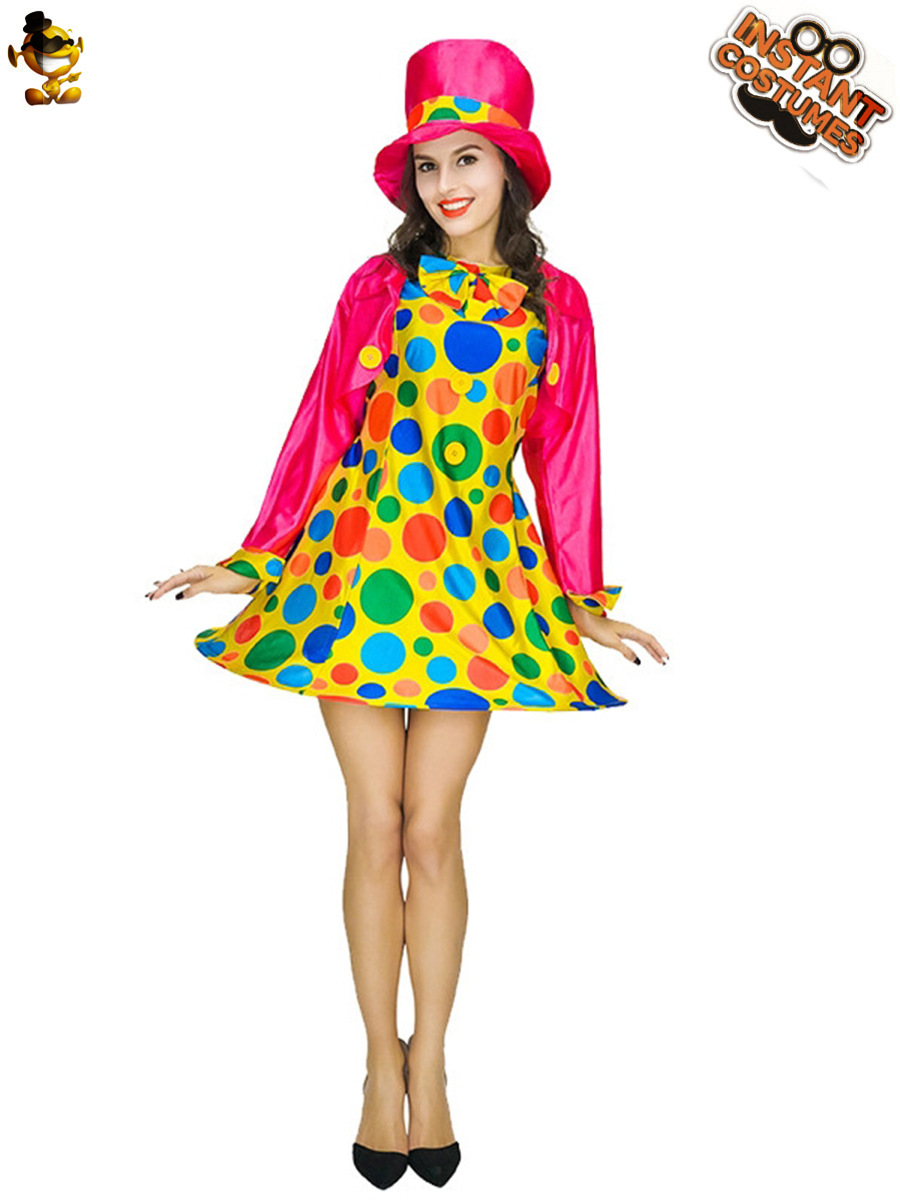 Ropa de fiesta de la mascarada traje de la etapa de Halloween Cosplay traje de rendimiento traje de payaso femenino