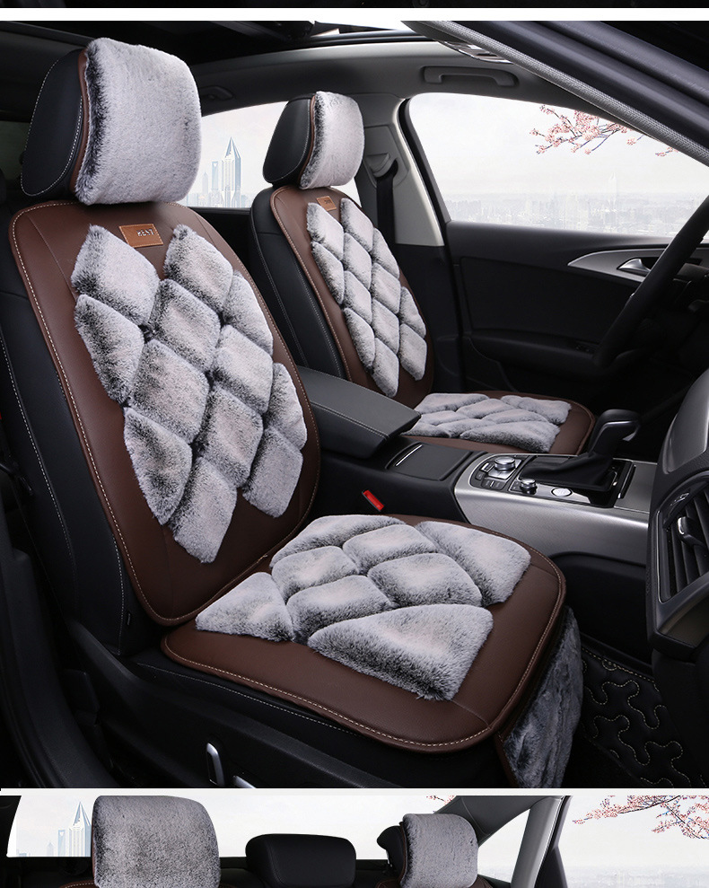 New car seat cushion winter plush car cushion rear winter warm wool cushion women's car seat fleece-lined seat cushion