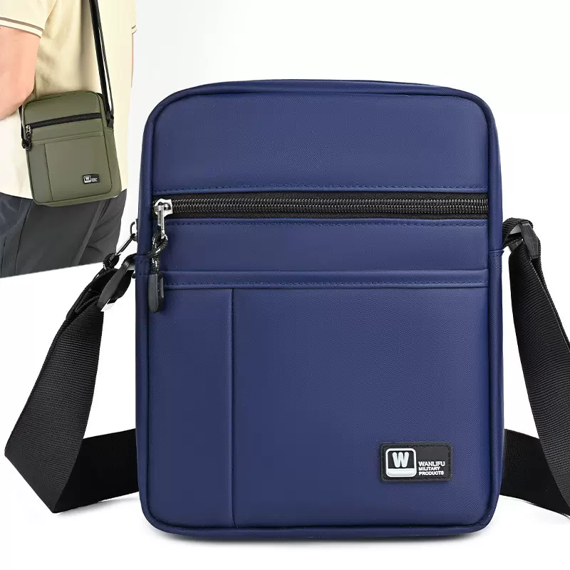 跨境男包商务通勤牛津布单肩小方包多隔层休闲斜挎包外出手机包