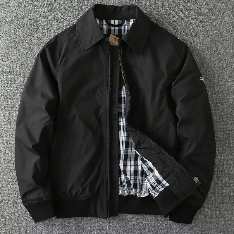 2025 Autumn Baseball Collar Flight Jacket Men's American Fashion Brand Casual Versatile Loose Lapel Solid Color Jacket 2025 Autumn Baseball Collar Flight Jacket Men's American Fashion Brand Casual Versatile Loose Lapel Solid Color Jacket