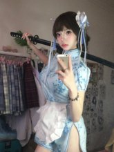 中华小厨娘2.0日系软妹Lolita女仆围裙COS服新中式旗袍连衣裙套装