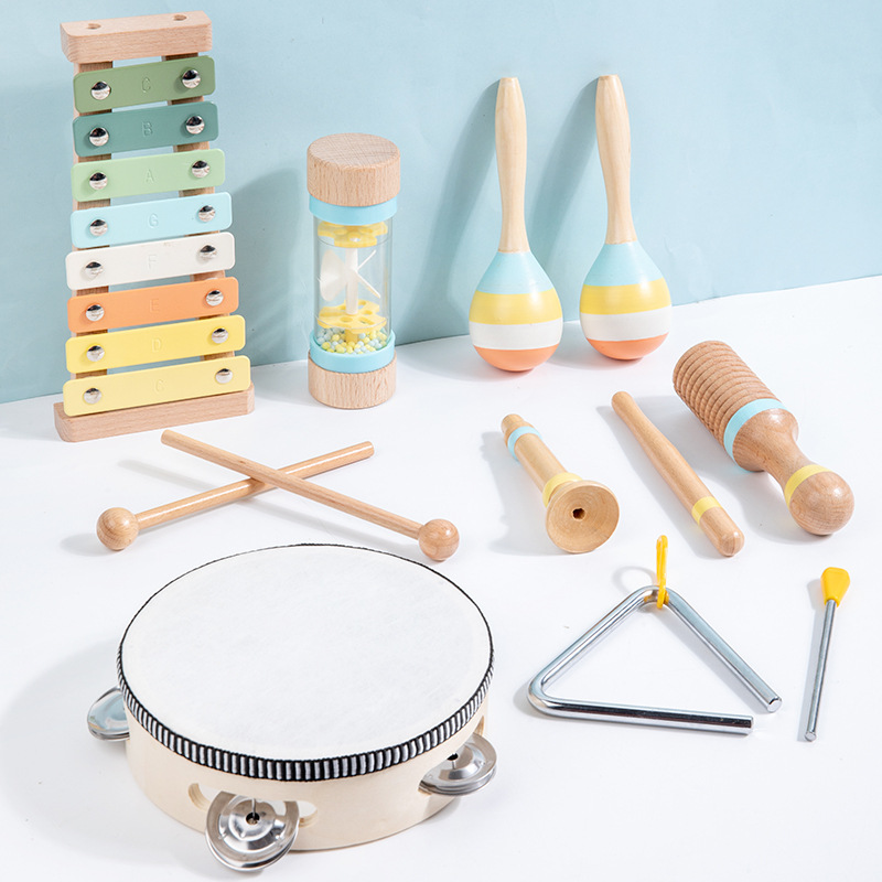Tambor infantil Música de iluminación tambor de mano campana acertijo instrumento de percusión espectáculo de jardín de infantes acompañamiento de baile