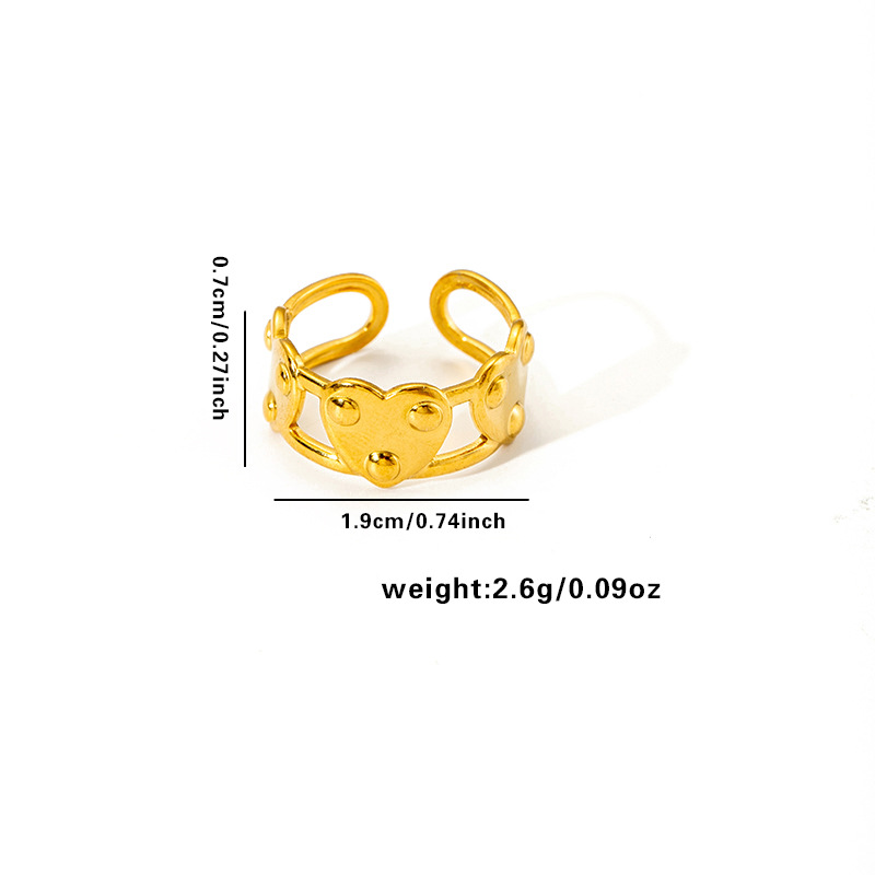 Elegant Style Wholesale Jewelry Elegant Human Face Heart Shape Flower Titanium Steel Open Rings