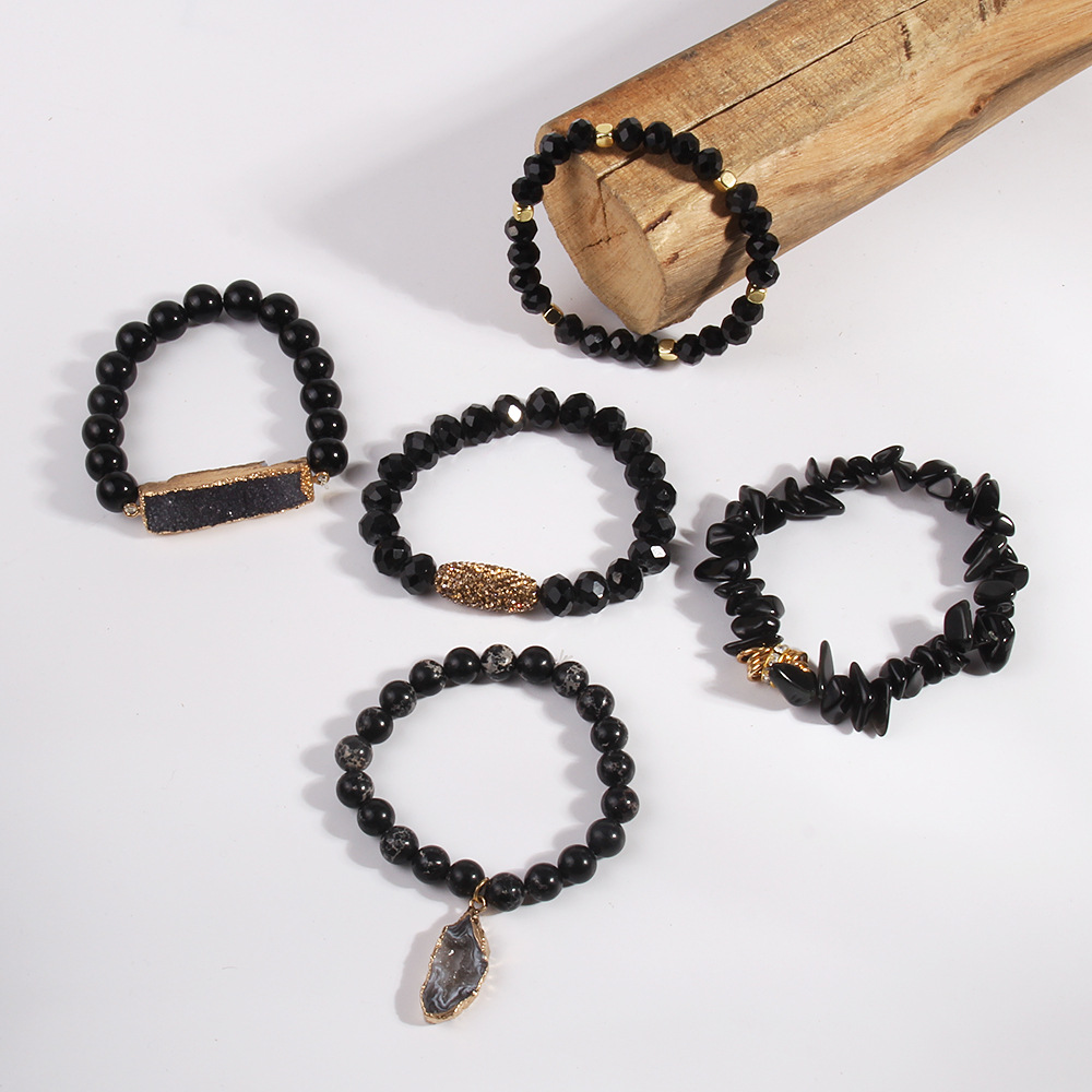 113g Weight Natural Stone Pendant Material Bracelets Classification Natural Stone Chain Material Beaded Chain Chain Type 1 Piece Quantity Holiday, Tea Party Occasion natural stone Material Geometric Pattern Women's Gender Vacation Style Vacation Geometric Natural Stone Beaded Chain Bracelets In Bulk 18