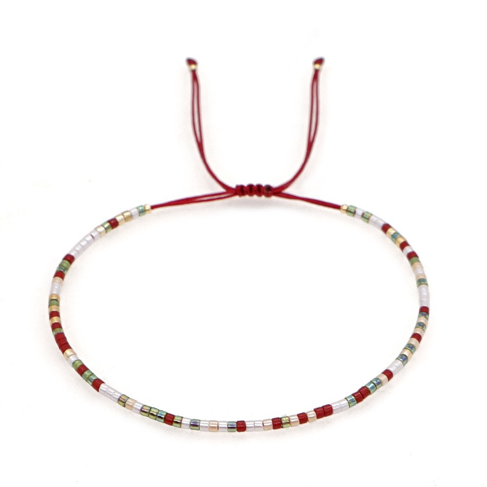new bohemian style red series tila beads handbeaded small braceletpicture4