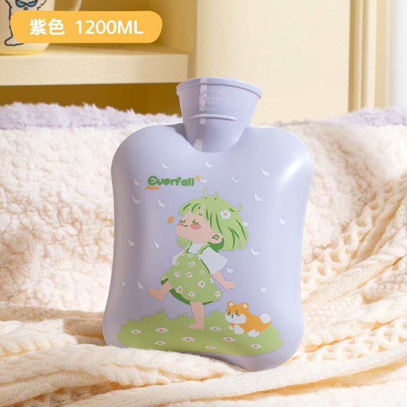 天虹新款暖手宝大号卡通 PVC热水袋灌水注水暖手袋1200ml暖肚子|undefined