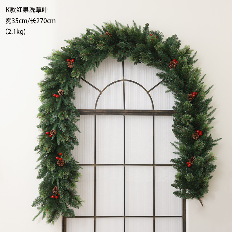 2.7 Arroz de lujo criptografado caña floquete nieve rociado decoración de Navidad hotel centro comercial escalera pasamanos decoración