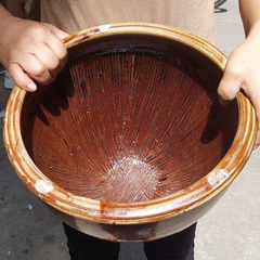 Extra large old-fashioned tea bowl, extra large tea bowl, household garlic pounder, pepper pounder, rice paste, traditional household grinder