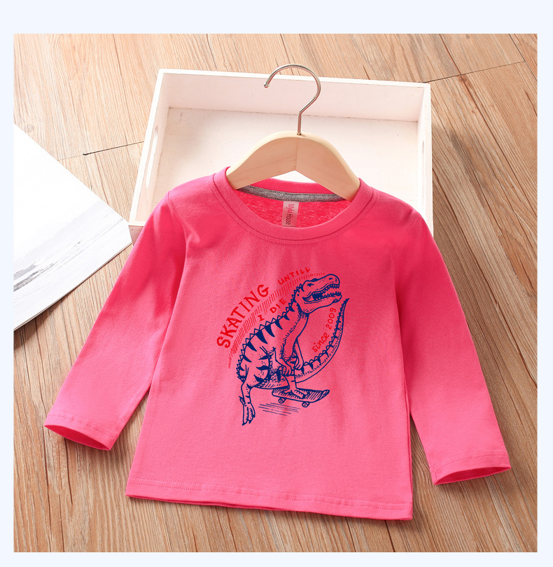 Cute Dinosaur 100% Cotton T-shirts & Shirts display picture 4