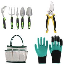 亚马逊TEMU园林铲8件套套装收纳包手套修枝剪铝合金铲