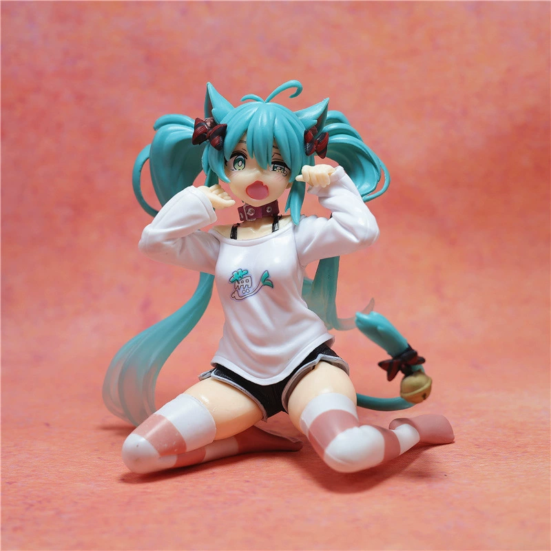 Фигурка (Chumei) Hatsune в пижаме с кошачьими ушками, 11 см, милая сидячая поза