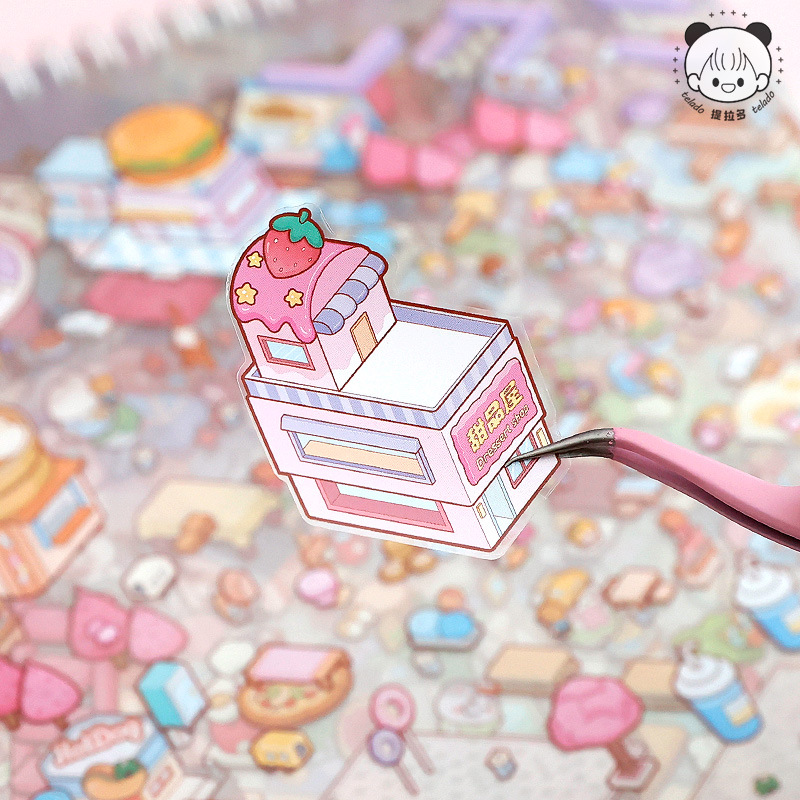 Tilardo escena en miniatura colección de libros de cuentas de mano de estudiantes materiales decorativos cortados de película divertidos 3D estereoscópica DiDi libro de pegatinas