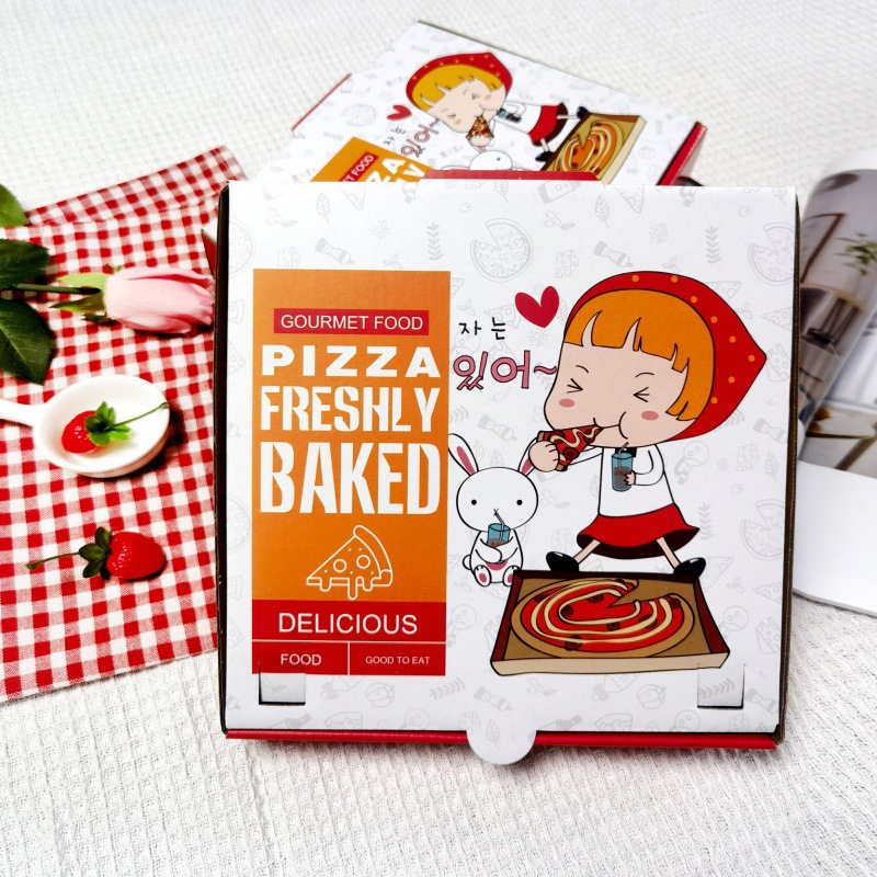 Caja de pizza Caja de embalaje de alimentos Caja de pizza comercial Caja vacía para llevar Caja kraft Caja de avión colorida Caja al por mayor