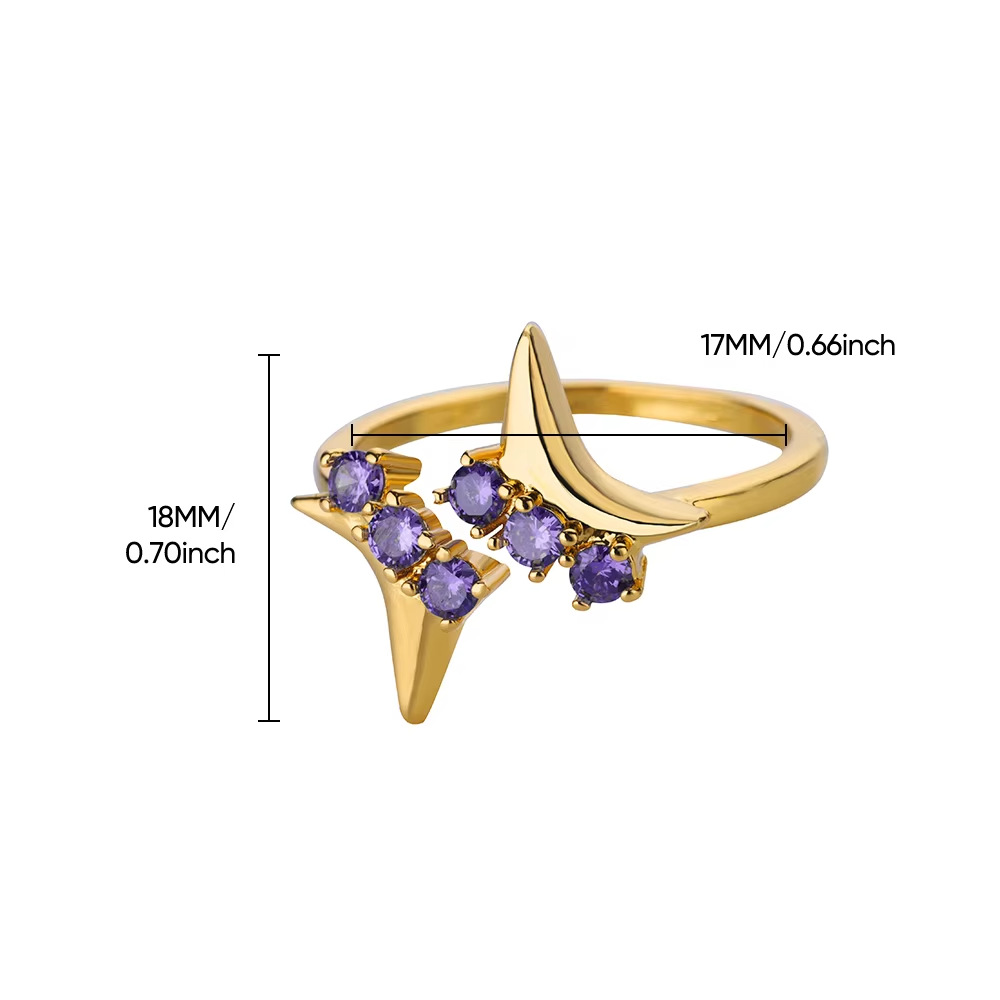 6g Weight Open Rings Classification Adjustable, One Size Ring Size 1 Piece Quantity Daily, Street Occasion Copper Material Star, Flower Pattern All Seasons Season Women's Gender Elegant, Lady Style Wholesale Jewelry Elegant Lady Star Flower Copper Open Rings 3