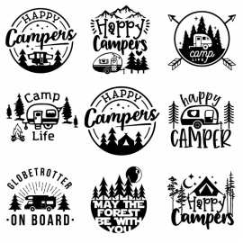 camper sticker露营贴纸划痕遮挡创意汽车保险杠车身贴画外贸出口