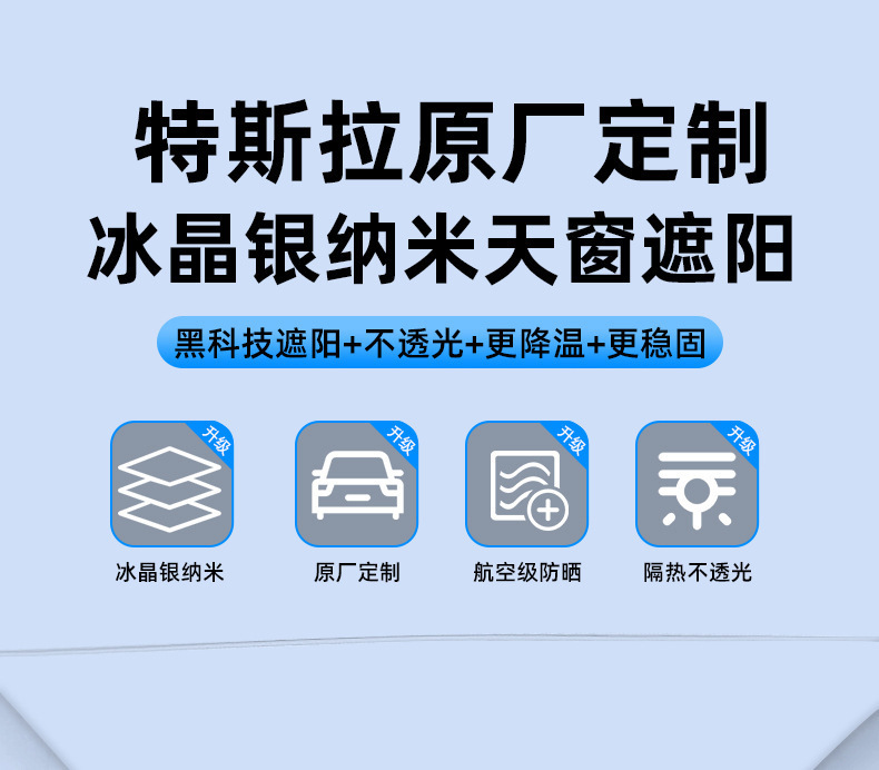 Suitable for Tesla Model Y New Version Sunshade M3 Ice Crystal Double-Layer Segmented Sunroof Sun Protection Magnetic Insulation Curtain