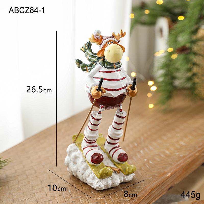 新しいアイデアクリスマスプレゼント置物クリスマス装飾樹脂サンタクロース人形デスクトップ芸術品置物|undefined