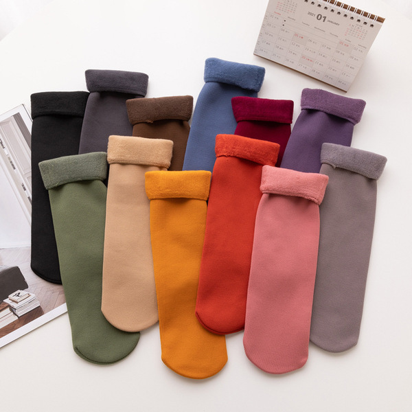 Demi-season cashmere non-slip keep warm socks for men and women