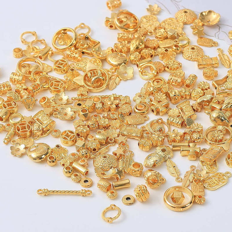 Mixed 100 Bright Gold Alloy Spacer Beads Flower Tray Material Package Handmade DIY Bracelet Weaving Jewelry Accessories Wholesale Mixed 100 Bright Gold Alloy Spacer Beads Flower Tray Material Package Handmade DIY Bracelet Weaving Jewelry Accessories Wholesale
