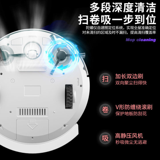 Smart Fully Automatic Household Sweeping, Suction and Mopping Robot with Automatic Recharging and App Water Tank Mopping Cross-Border Delivery