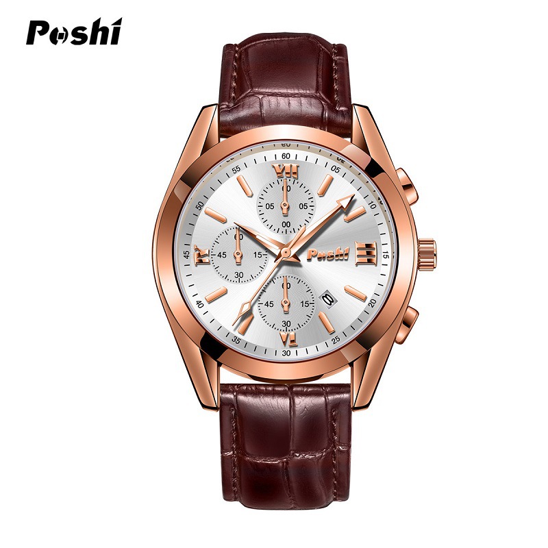 POSHI 2023 nuevo reloj de hombre luminoso falso reloj de cuarzo de tres ojos reloj de hombre de moda de estudiante Masculino