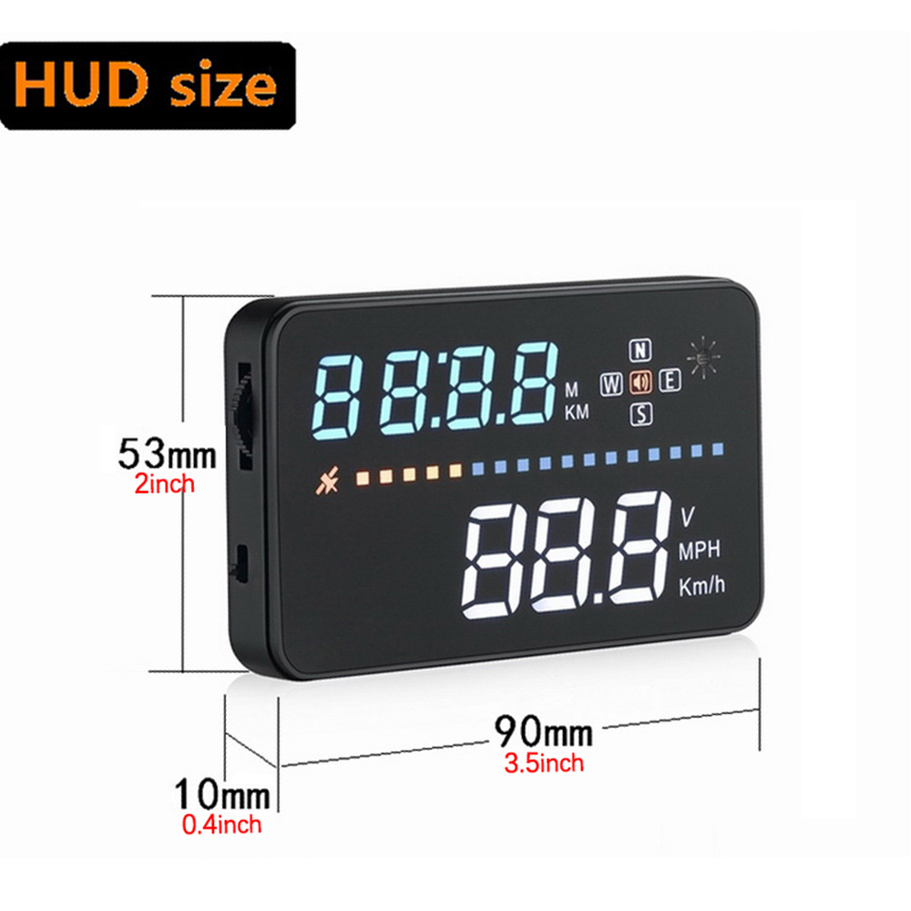 A3 3.5inch Car Hud Head-Up Display Projector Gps Speedometer Obd2 Car Speed Warning