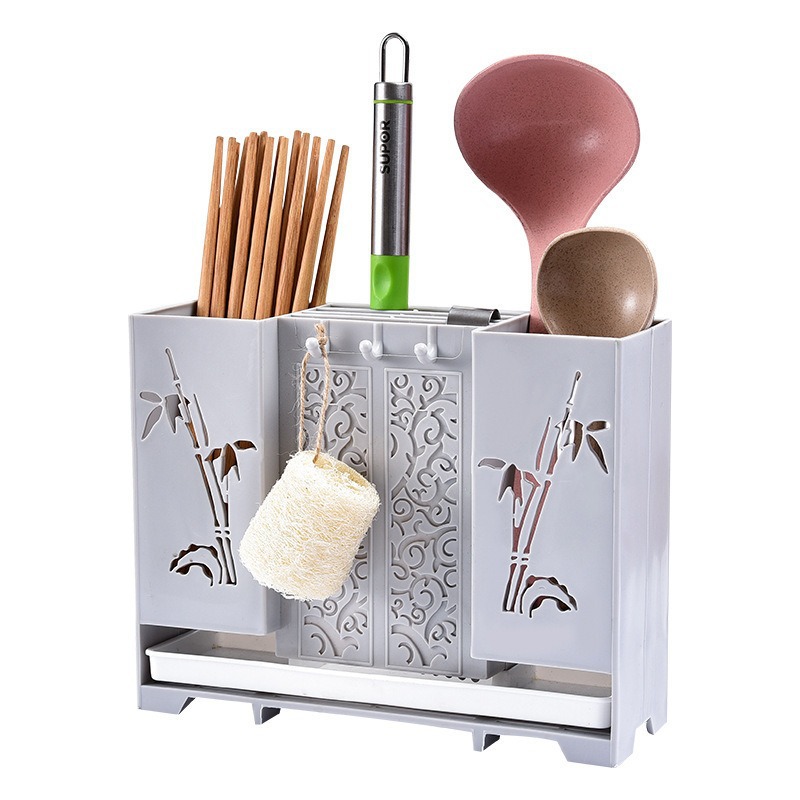 Tubo de palillos de lujo ligero, pared colgante, caja de almacenamiento de palillos, cuchara de cocina, cuchillo y tenedor, estante de drenaje, jaula de palillos al por mayor