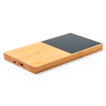 竹木环保太阳能充电宝无线充音响套装实木质手机移动电源发光LOGO