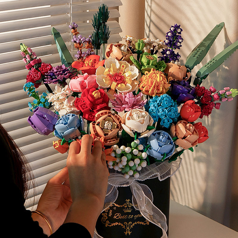 Colorful poem flower bucket [33 flowers + material pack]