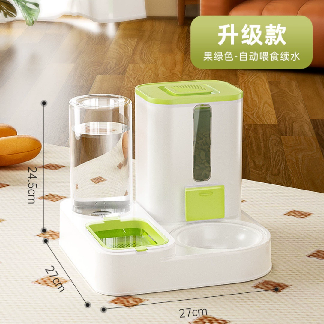 Cat bowl, dog bowl cat food bowl cat cat food automatic feed device drinking water integrated cat pot ceramic pet drink water double bowl