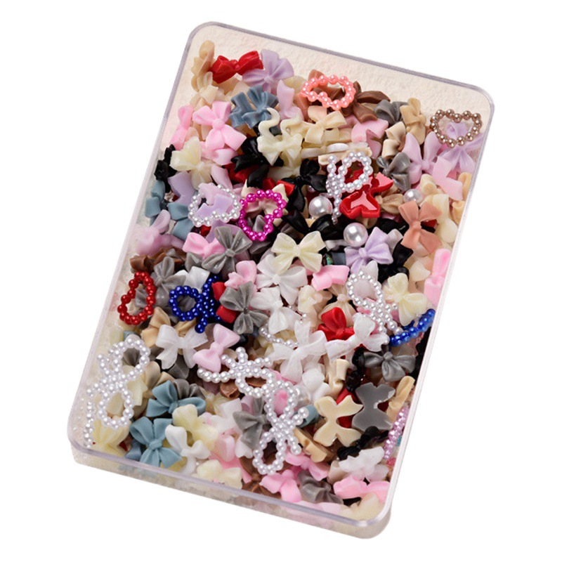 9,9 yuanes en línea popular clavo ciego caja de la joyería Aurora arco de dibujos animados oso joyería perla rhinestone Accesorios